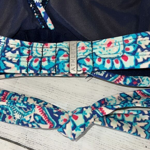 Athleta Monaco Bra Cup Wrap Bikini Removable Cups Underwire Halter sz 36B / 36 C - Picture 5 of 7